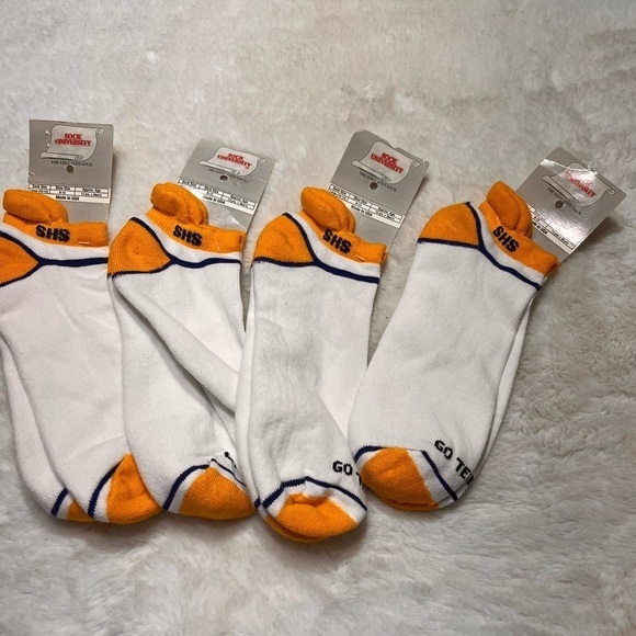 SHS GO TEAM - yellow/gold and blue college or high school socks size 8-13 - Picture 4 of 4